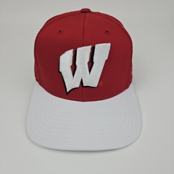 Adidas Climalite Wisconsin Badgers Snapback Hat Cap Red University‎ One Size - Picture 2 of 9